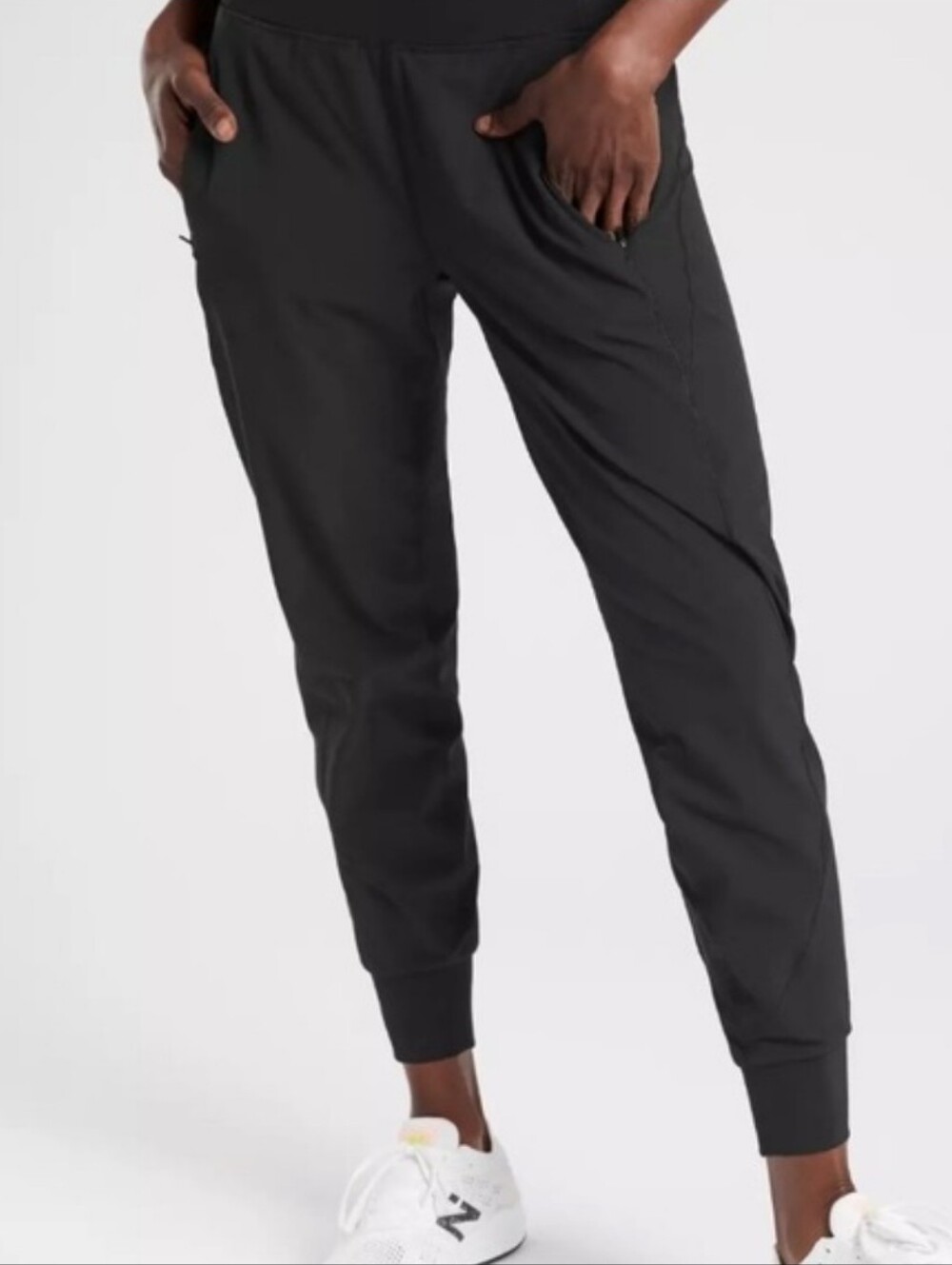 Athleta Distance Jogger Pants Solid Black Stretch Activewear Athletic Joggers XL